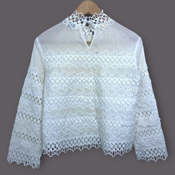Anthropologie Harlyn Lita Eyelet Lace Blouse - Picture 5 of 10